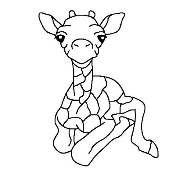 Simple drawings of animals, simple drawings of little giraffes