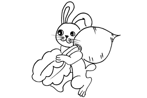 Rabbit carrying carrot