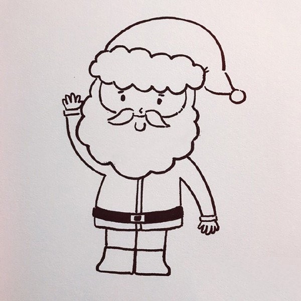 Merry Christmas Santa Claus simple drawing method