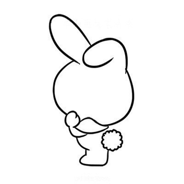 Cute cartoon rabbit simple drawing