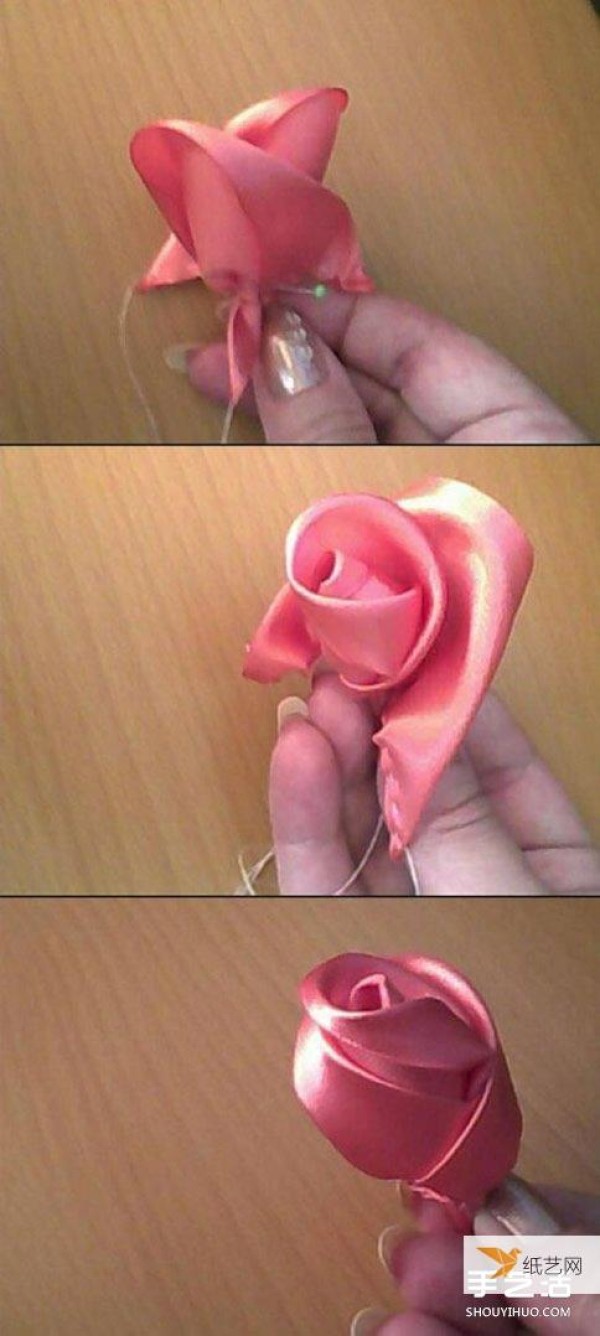 Share the tutorial on how to fold ribbon roses by hand