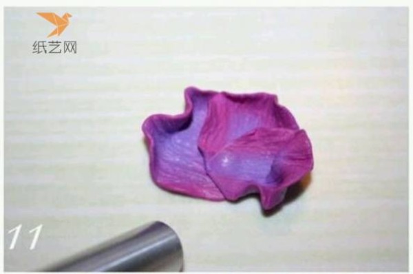 Pottery tutorial, soft clay purple cherry blossom ring making tutorial