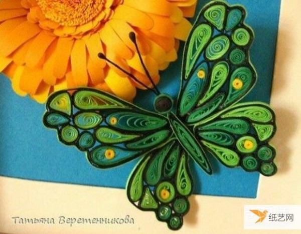 Appreciation of the beautiful paper butterfly pictures handmade using rolling paper