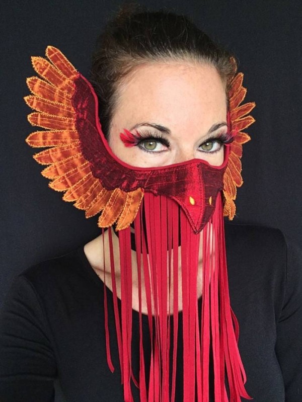 Super beautiful! Fabric Phoenix Mask (with tutorial and template)