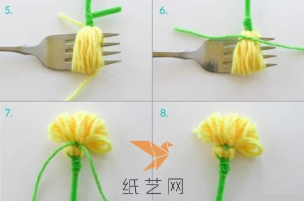 Super simple yarn flower making tutorial