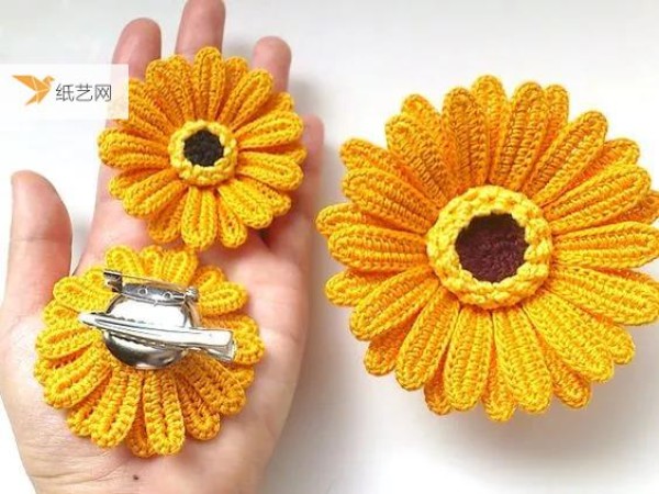 Tutorial on crocheting sunflower pillows and coasters (with illustrations and video tutorials)