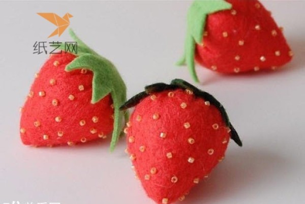 Non-woven fabric tutorial Tutorial on making beautiful and fresh non-woven strawberries