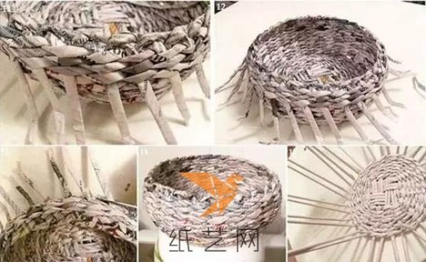 Intermediate Illustrated Tutorial on Weaving Storage Frames from Used Newspapers