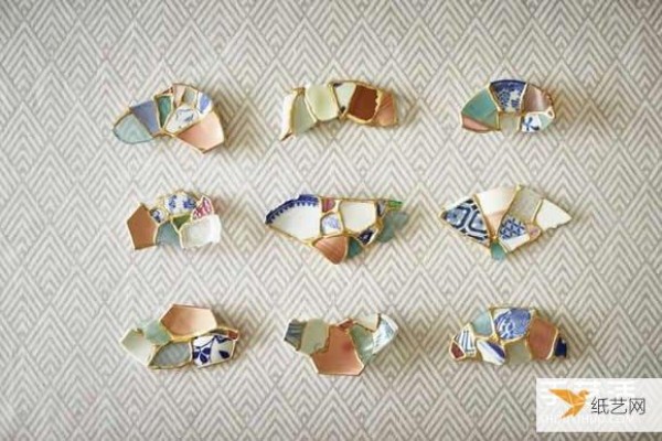 Recycling broken ceramic pieces Japanese Kintsugi repairs memories of the past