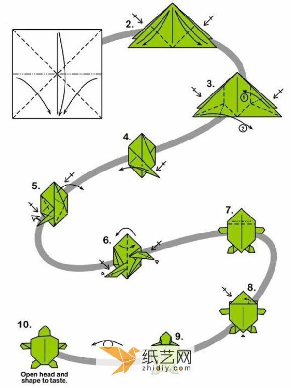 Simple origami turtle handmade illustrated tutorial