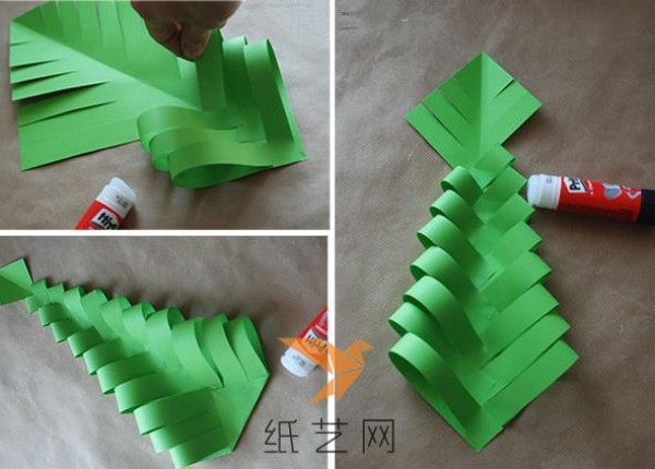 Christmas tree paper cutting childrens handmade tutorial