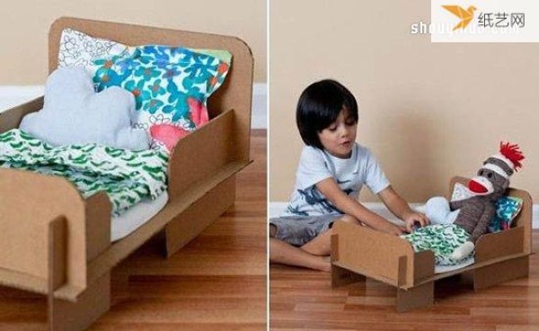 How to use corrugated cardboard to make a personalized play house prop toy bed