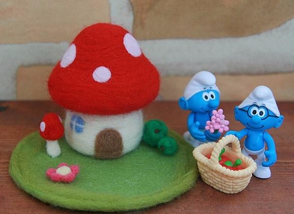 Fairy Tale Mushroom House Wool Felt Making Tutorial