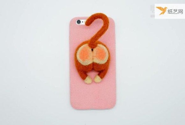 Cute animal butt phone case made of wool felt