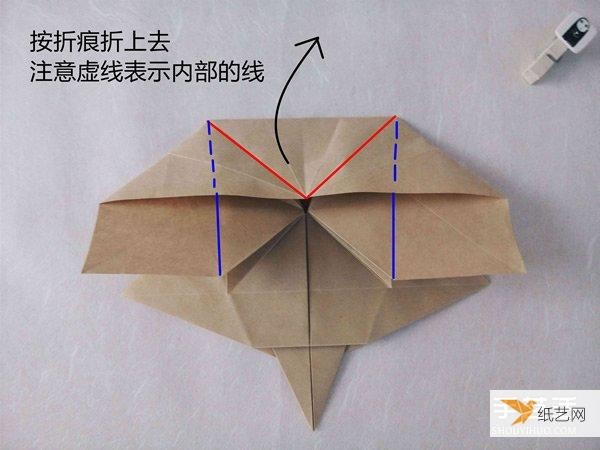 Tutorial on how to fold a very complicated standing three-dimensional paper rabbit