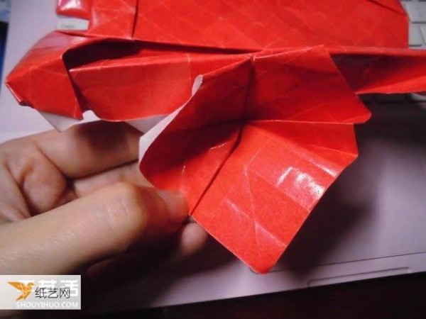 Super complicated kissing fish heart origami illustration process