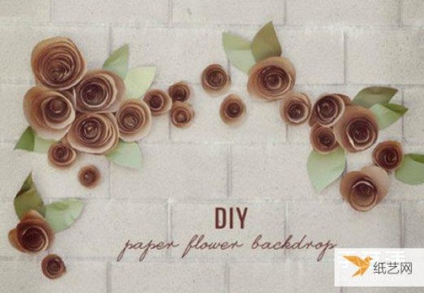 Tutorial on how to make roses from kraft paper that can be used as beautiful wall decorations