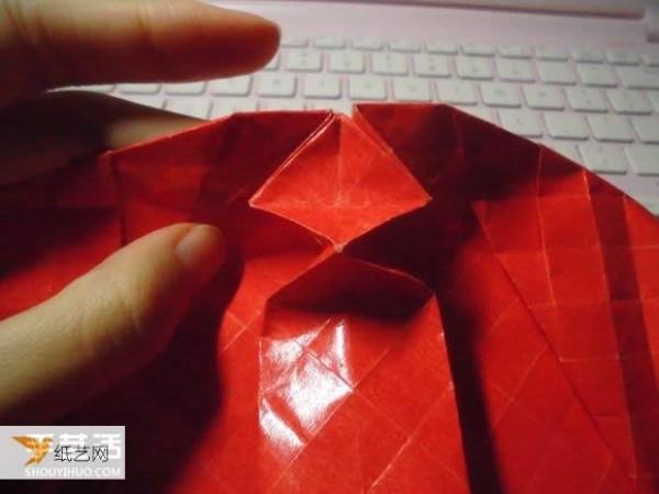 Super complicated kissing fish heart origami illustration process