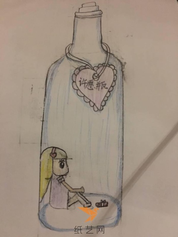 wishing bottle painting