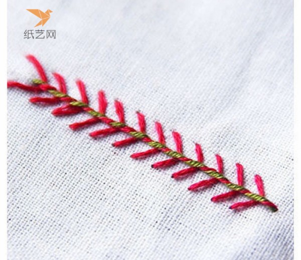 Embroidery tutorial teaches you how to make simple and elegant herringbone embroidery tutorial