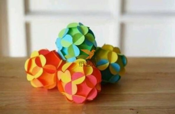 Paper art colorful flower ball hanging ornament making tutorial paper art tutorial