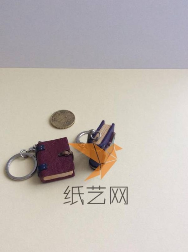 Mini book key chain Christmas gift making tutorial made from ultra-light clay