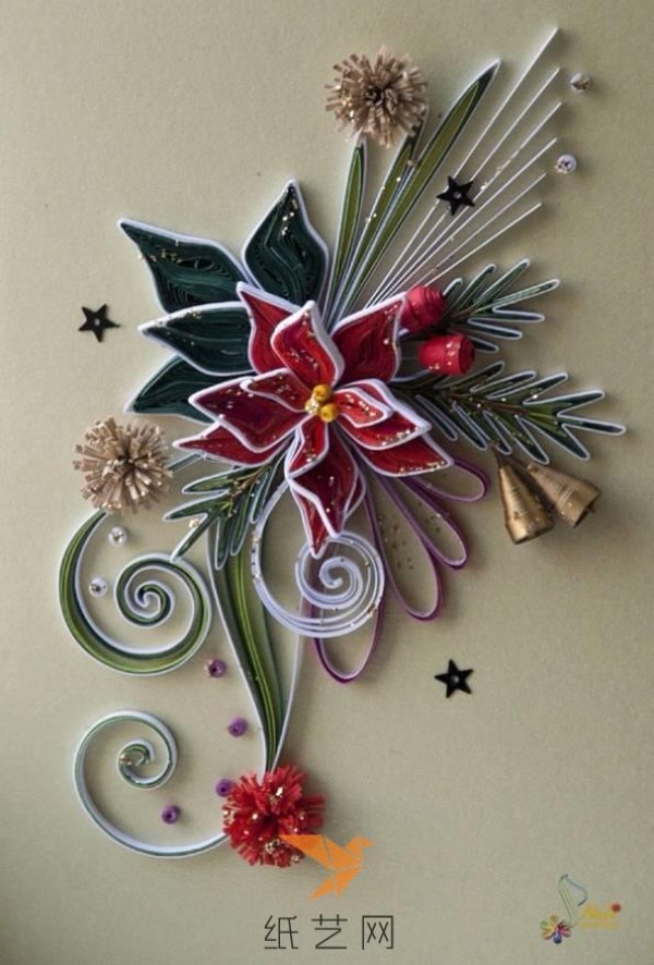 Christmas and New Year themed paper paintings