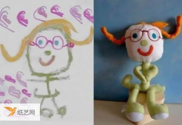 Let childrens imagination become reality. A creative handmade graffiti doll picture