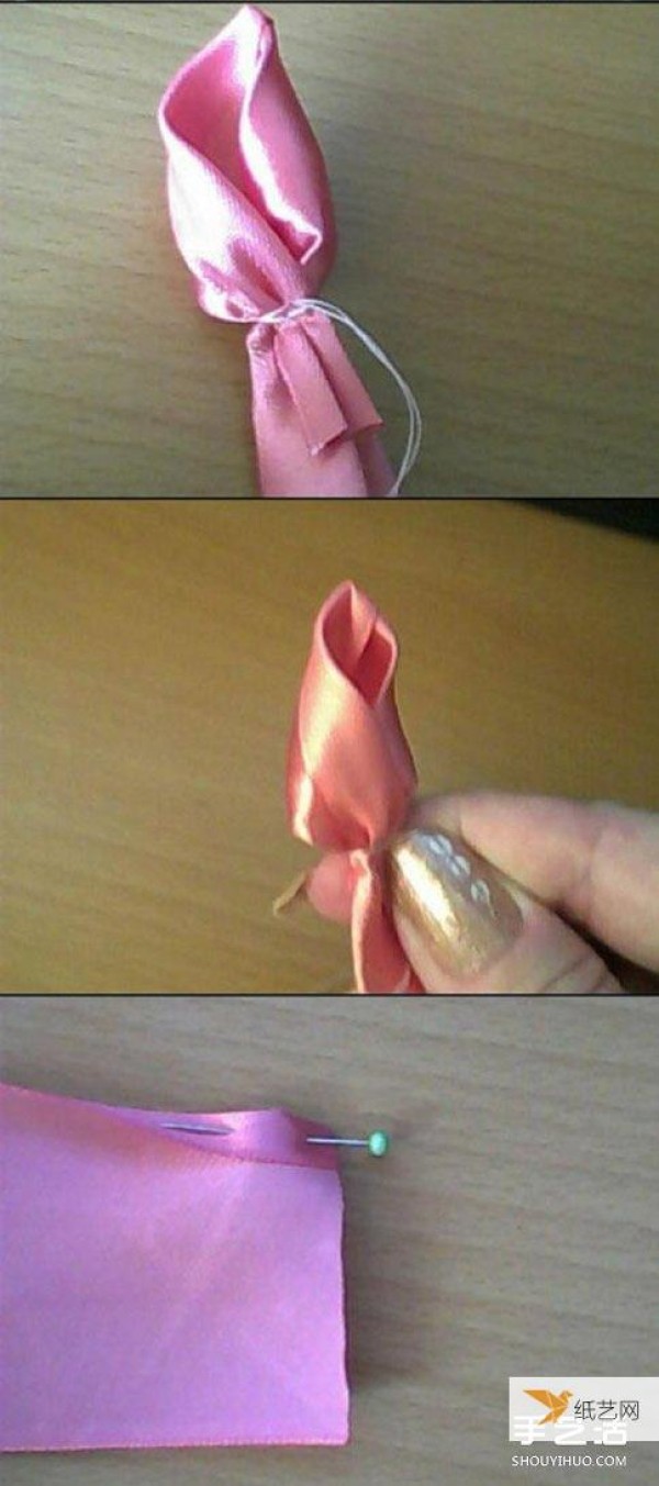 Share the tutorial on how to fold ribbon roses by hand