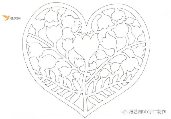 Paper carving hollow love tutorial (with template)