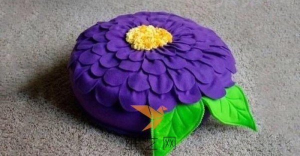 Christmas handmade non-woven flower cushion making tutorial