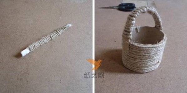 Tutorial on making cute little woven baskets from waste toilet paper tubes