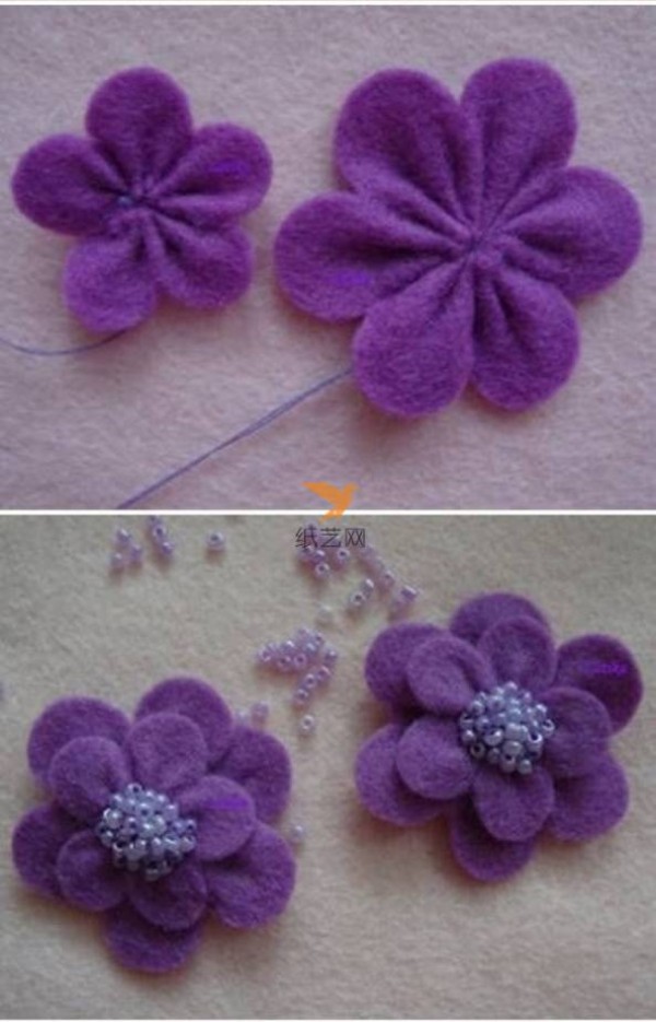 Non-woven flower hairpin making tutorial Non-woven tutorial