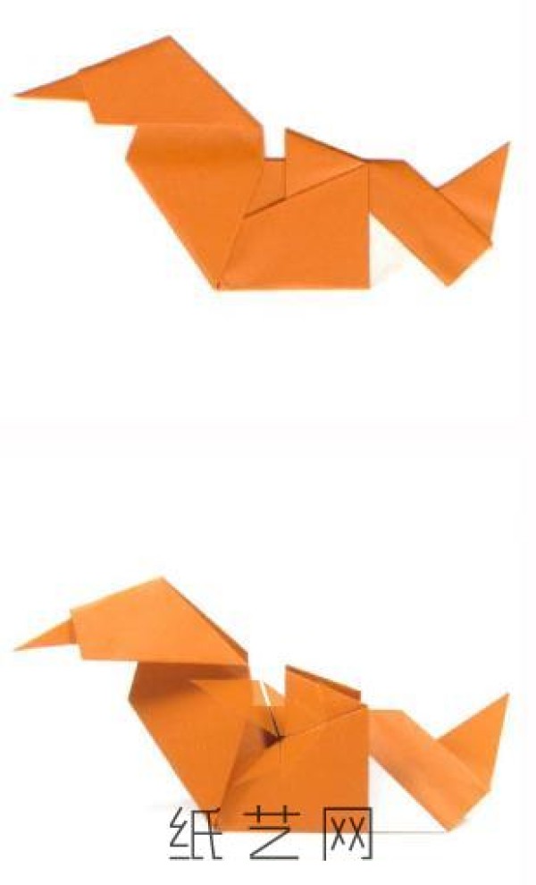 Simple origami duck making tutorial for children