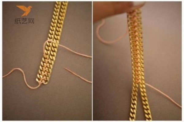 Beading Tutorial Rose Gold Metal Chain Beaded Combination Necklace Making Tutorial