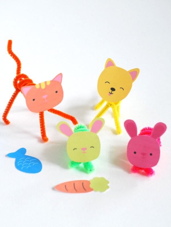 Twist stick, cute little animal tutorial is here! Kittens, bunnies, birds!