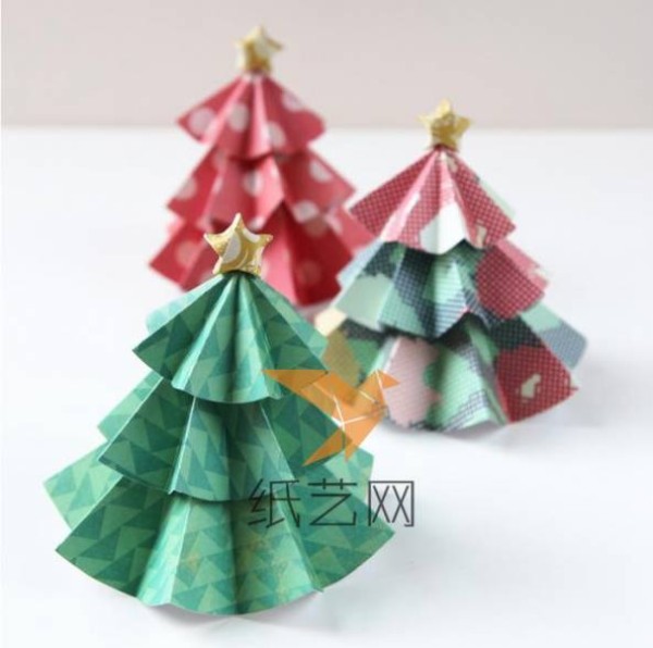 Cute Origami Christmas Tree and Origami Star Making Tutorial