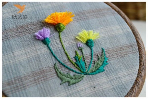 Embroidery Tutorial Three-dimensional Dandelion Embroidery Tutorial