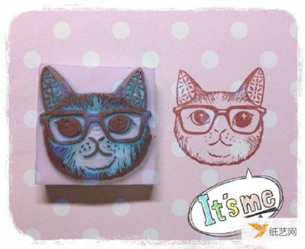 Cats, birds and flowers rubber stamp pattern material that looks particularly cute and fresh