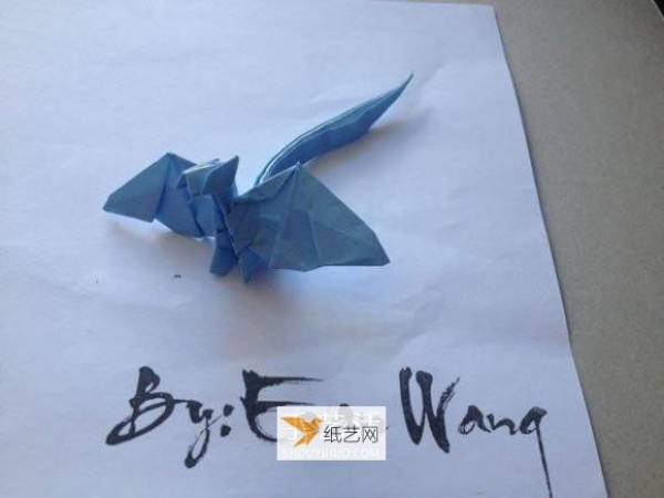 Paper pterosaur manual folding illustrated tutorial