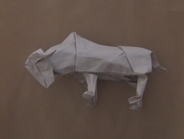 Three-dimensional origami buffalo handmade tutorial