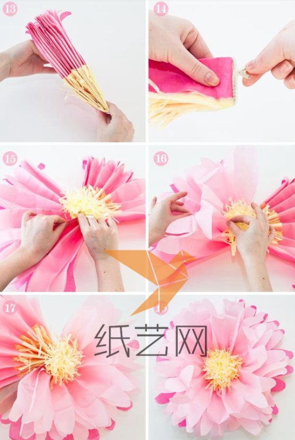 Beautiful handmade paper art flower New Year decoration tutorial