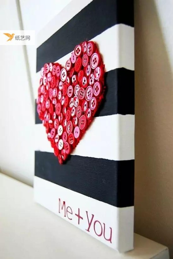 Decorative paintings made of buttons can also be very cute!