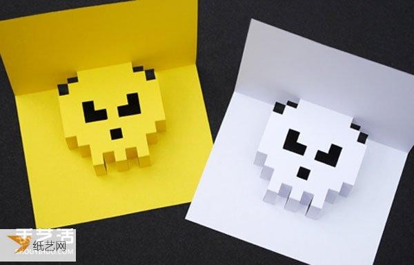 Step-by-step drawings of how to make brain-burning eight-bit three-dimensional cards by yourself