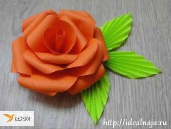 The simple steps of folding a very vivid and beautiful paper rose.