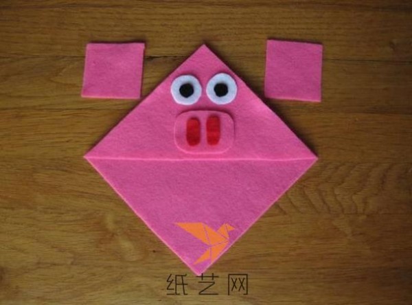 Cute non-woven piggy bookmark making tutorial