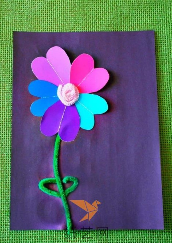 Childrens Day handmade paper flower greeting card making tutorial