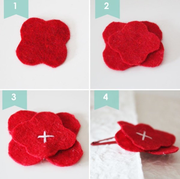 Illustrated tutorial on hand-making simple head flowers with non-woven fabrics