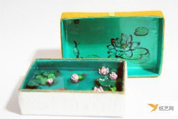 Tutorial on how to make a mini pond in an iron box using ultra-light clay