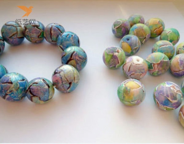 Necklace making tutorial of colorful soft clay balls combination Ceramics tutorial